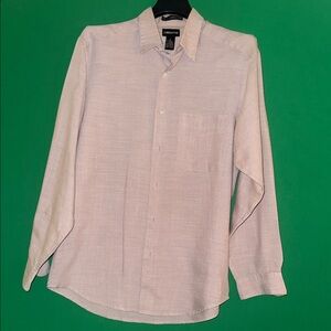 NWOT - Claiborne Men’s Linen-Blend Button-Down Shirt - Sand/Natural
